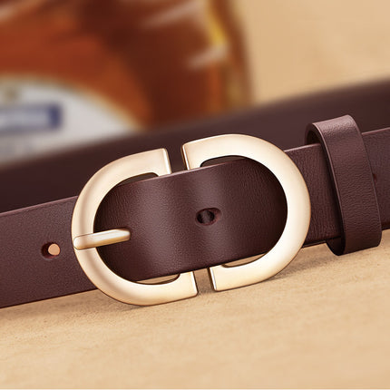 King Paul Belt Women Genuine Leather Pin Buckle Cowhide Belt Women Fashion Trendy Belt Women's New Wholesale