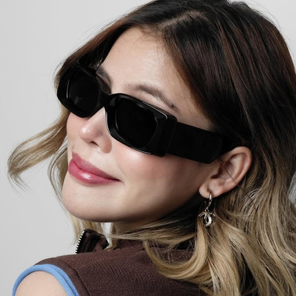 European and American Square Wide-Brimmed Narrow-Frame Sunglasses 2024 New Personalized Sunglasses Fashion Ins High-End Sunglasses