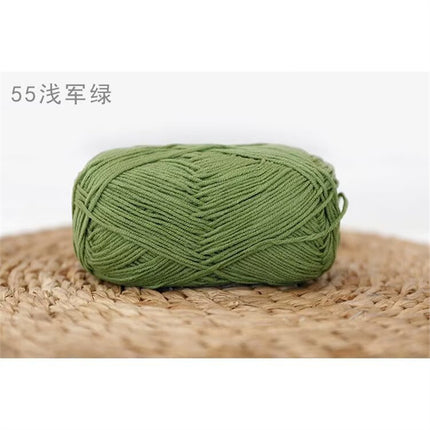 Xuefeier 4-Strand Milk Cotton Wool Ball 4-Strand Combed Cotton Thread Does Not Ball Baby Hand-Knitted DIY Cute Doll