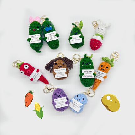 New cross-border hot sale handmade plush doll positive energy potato keychain pendant cartoon vegetable small gift