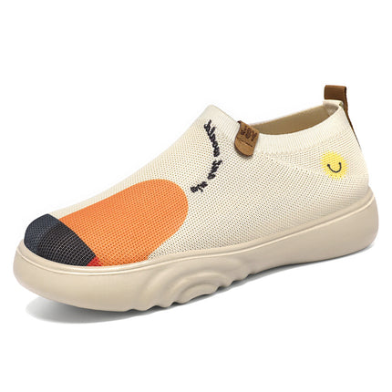 Shoes Women's Spring New Old Beijing Cloth Shoes Fashionable Painted Casual Shoes Polyurethane Soft Sole Slip-on Shoes Women