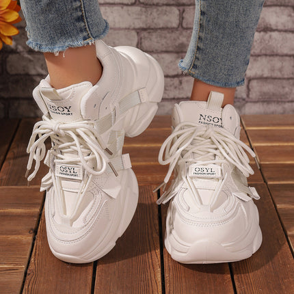 2024 Thick-Soled Dad Shoes, Casual Sports Shoes for Women, Spring New Round-Toe Cross-Strap Student Shoes. Large Quantity, Preferential Treatment