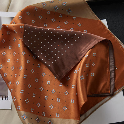 100% Mulberry Silk Silk Scarf 65x 65 Medium Square Scarf Women's Spring and Autumn Matching Shirt Neck Protection Scarf Decorative Thin