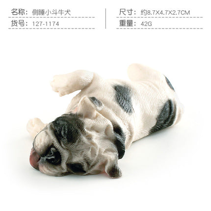 Cross-border Children's Cognitive Simulation Pet Dog Model Sleeping Posture French Bulldog Chai Dog Decorative Ornament Toy