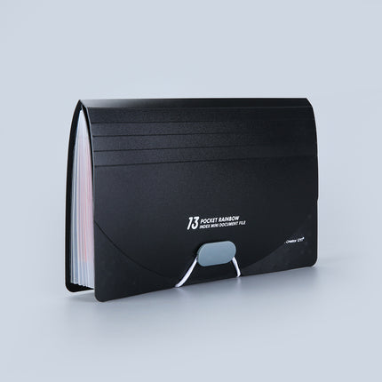 New A6 three-sided bill holder 13 mini organ bag PP rainbow inside page invoice receipt storage holder wholesale