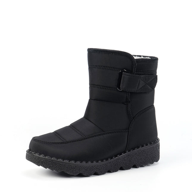 Snow Boots for Women Cross-Border Large Size 45 Winter New Velvet Warm Cotton Boots Mid-Length Boots Snow Boots Pu Anti-Slip Sole