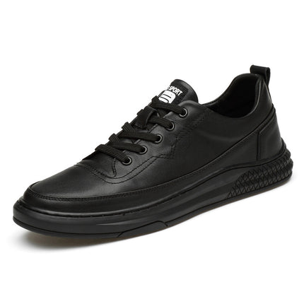 Summer Height Increasing Men's Shoes Small White Shoes Casual Shoes Top Layer Cowhide Fashionable Board Shoes 5cm Men's Invisible Height Increasing Shoes