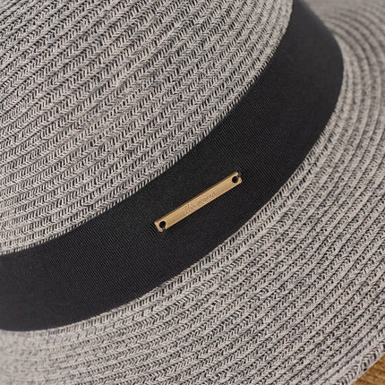 Panama Straw Hat Unisex Top Hat Jazz Hat Big Head Shade UV Protection All-match Trend Adjustable