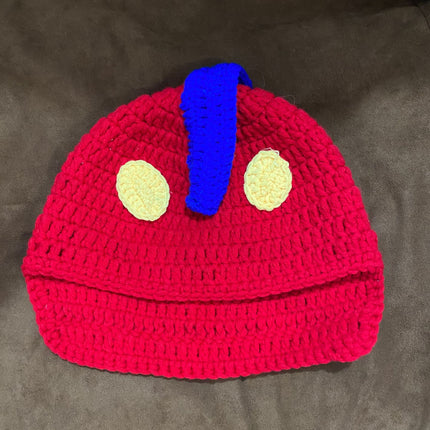 The Same Hat as Piyou, Green Shrek Cartoon, Funny and Cute Strawberry Hood, Knitted Woolen Hat for Winter