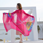 Long silk towel -40 / 200-135cm