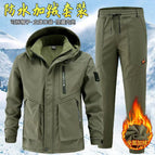 Army Green 9968 fleece-lined waterproof jacket / 165