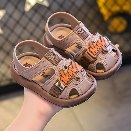 Men's baby sandals summer new open-toe fashion breathable baotou beach shoes baby soft bottom non-slip toddler shoes.