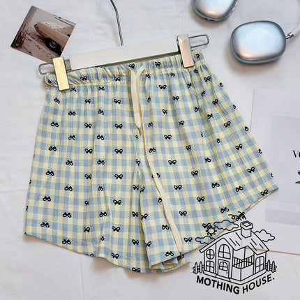 Summer Thin Love Shorts Women's Korean-style Loose Loose Loose Waist Sweet Cute Student Casual Home Pants Pajama Pants