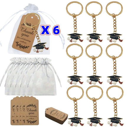 Cross-Border Fashion New Doctor's Hat Graduation Season Keychain Hanging Set Decoration Creative Alloy Oil Dripping Graduation Gift