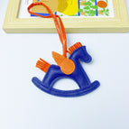 Royal blue rocking horse bag pendant