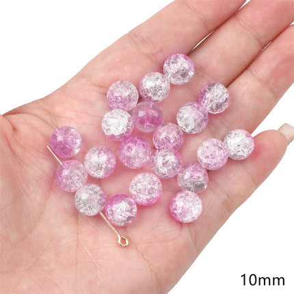 Glass Pink Transparent Solid Color Round Beads Crystal Beads Wheel Beads Slub Handmade Bracelet Bracelet Necklace Jewelry