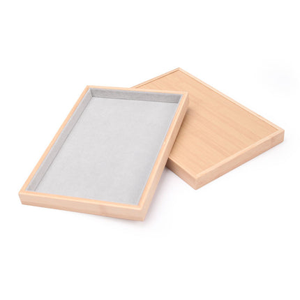 Bamboo and Wood Jewelry Tray Bracelet Mobile Phone Glasses Necklace Jewelry Counter Display Viewing Tray Jewelry Jade Display Rack