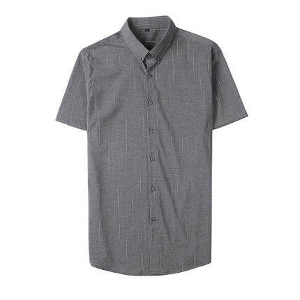 Foreign trade wholesale new men's meteor shower printing short sleeve shirt slim fashion British business casual shirt
