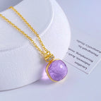 Necklace/gold transparent purple (weight 7.5 grams)