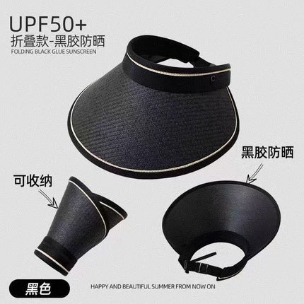 Straw Hat Seaside Large Brim Sun Hat Women's Summer Breathable Face-Covering Sun Hat Lace Beach Hat Sun Protection Hat