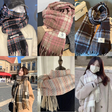 Factory Mixed Batch New Plaid Scarf Women's Winter Ins All-match Student Scarf Warm Cashmere Korean Style Scarf