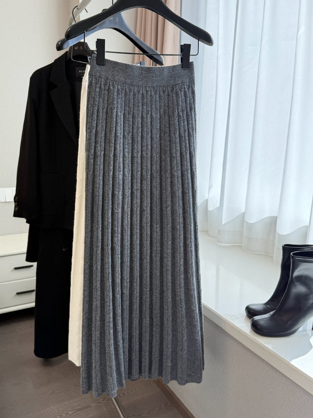 Guangzhou Shisanxing High-Quality Hot-Selling Item~ Deep Gray Textured Cable Knit Loose Comfortable Stylish Thickened Skirt~