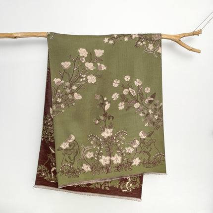 Sweet and Cute Rabbit Garden Double-Sided Jacquard Scarf for Girls Winter Thickeneded Shawl Korean Style Student Warm Scarf