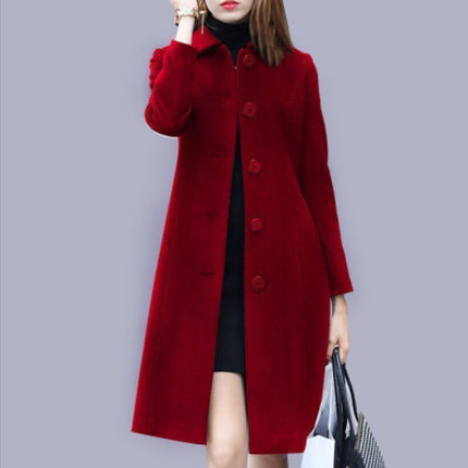 Woolen Coat Women's Mid-length British-style 2024 Spring New Slim-fit Woolen Coat Women's Slim-fit Woolen Suit