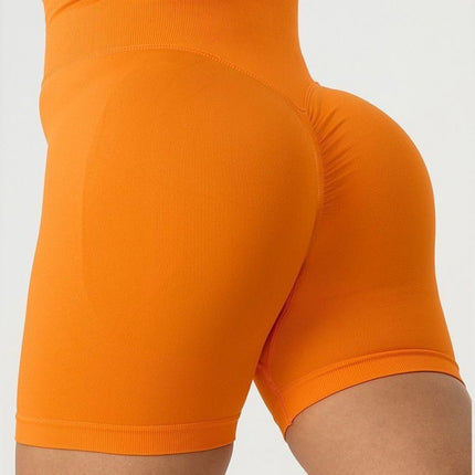 Peach Fitness Shorts Three-point Pants High Waist High Elasticity Hip Elastic Knitted Peach Line Fitness Sports Shorts Summer