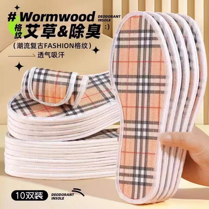 Mugwort Cotton and Linen Insoles Wholesale, Spring and Autumn Thickened Comfortable Sports Insoles for Men and Women, Breathable and Sweat-Absorbing Handmade Insoles for Sweaty Feet