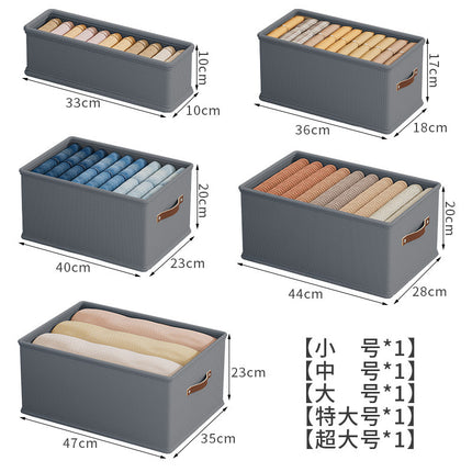 Washable Oxford Cloth Storage Box Without Compartments, Pu Portable Foldable Clothing Organizer, Wardrobe Drawer Pants Storage Box