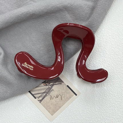Autumn and Winter Vintage Red Hair Clip Women's 2024 New High-end Shark Clip Back Head Elegant Grab Clip Headwear Hairpin Hair Accessories