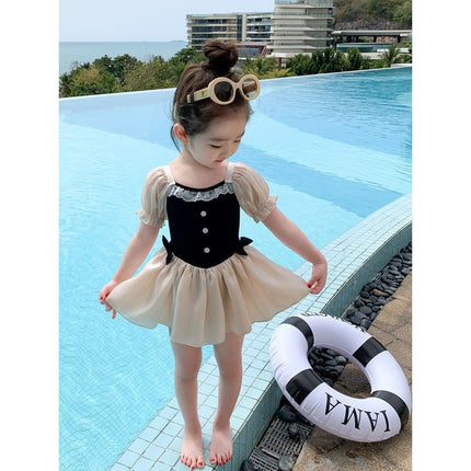 Girls Swimsuit Children's Summer New One-Piece Swimsuit Summer Swimming Little Girl Princess Style Swimsuit Pink Skirt Style