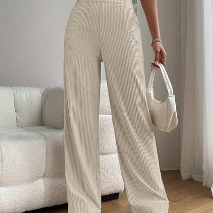 2025 New Women's Trousers Cross-border Spring and Autumn High Waist Loose Wide Leg Pants Drain All-match Casual Straight Pants