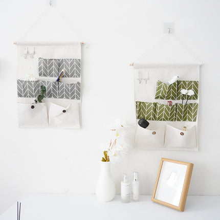 Korean-style bedroom storage bag wholesale storage bag household storage bag sundries wall-mounted storage box seven-pocket hanging bag factory