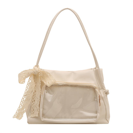 New Cartoon Transparent Pain Bag, Cute Large-Capacity Tote Bag, Fashionable Women's Shoulder Bag, Class Mouse School Bag