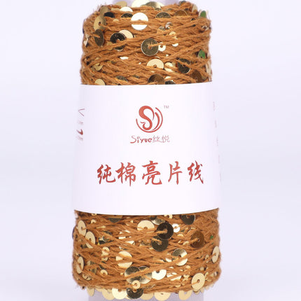 Siyue pure cotton sequined yarn size beads 3+6 hand-woven yarn tube yarn factory wholesale wool ball cross-border