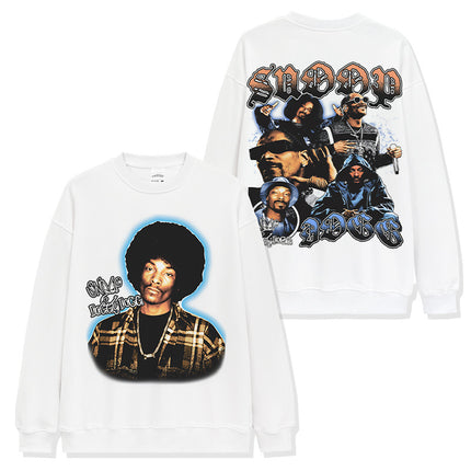 Cross-border Retro Snoopy Dog SNOOP DOGG Printed Short-sleeved T-shirt Washed Long-sleeved Casual Hooded Sweatshirt