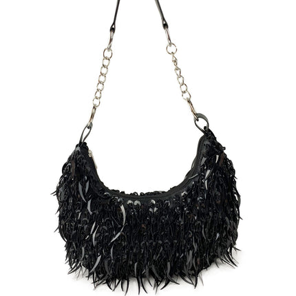 Cross-border Double-sided Bead Pointed Round Bead Bracelet Tassel Underarm Back Women's Bag Large Bag