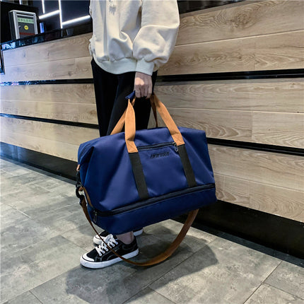 New Travel Bag Large Capacity Boarding Duffel Bag Cover Tie Rod Travel Gym Bag Cross-border Dry and Wet Separation Shoe Bin Bag