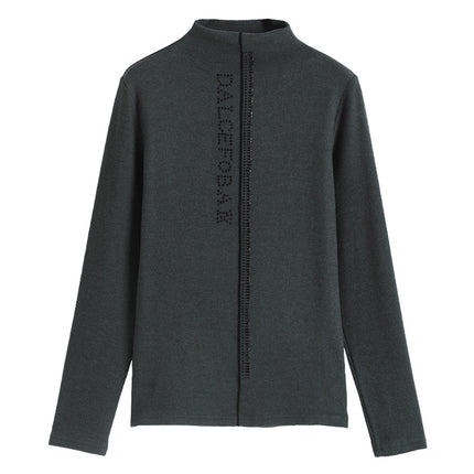Half-Turtleneck Base Layer Shirt for Women, 2025 Autumn and Winter New Long-Sleeve T-Shirt, Slim-Fit Double-Sided Cashmere Top for Moms, Trendy