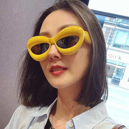 Personalized Cat-Eye Sunglasses 2022 New Style Personalized Ins Candy-Colored Sunglasses Versatile Alien Sunglasses