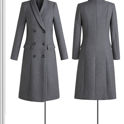 Professional Woolen Coat Women's Winter Middle and Long Hotel Front Desk Beauty Salon Sales Department Work Clothes Woolen Coat