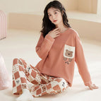 Cm-82 double long white chest bear round neck suit / M