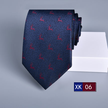Tie Men's Dress Business Stripe 8cm New Jacquard Hidden Blue Executive Hand Tie Wedding Festive Spot