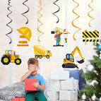 6 engineering vehicle spiral pendants