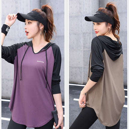 Yoga Fitness Clothes suit Sports Running Gym plus size chubby girl Covering Belly Slimming Relaxed-fit Korean Style
