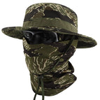 The tiger pattern benny hat + bird's eye hood / One size fits all