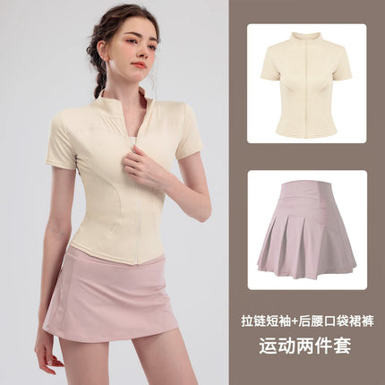 Sportswear suit Women's Summer New Quick-Dry Fashion Training Riding Fitness Running Skirt Professional Yoga Clothing