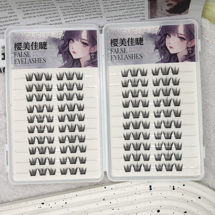 Yingmeijia Eyelashes Glue-Free Thin Rabbit Eyelashes Thick Comic Cute Sweetheart False Eyelashes Segmented Natural Korean Style